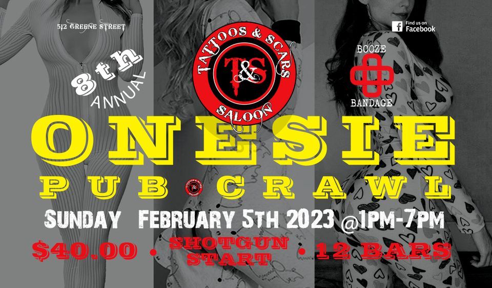 8th Annual Onesie Pub Crawl 2023 Tattoos & Scars Saloon Key West