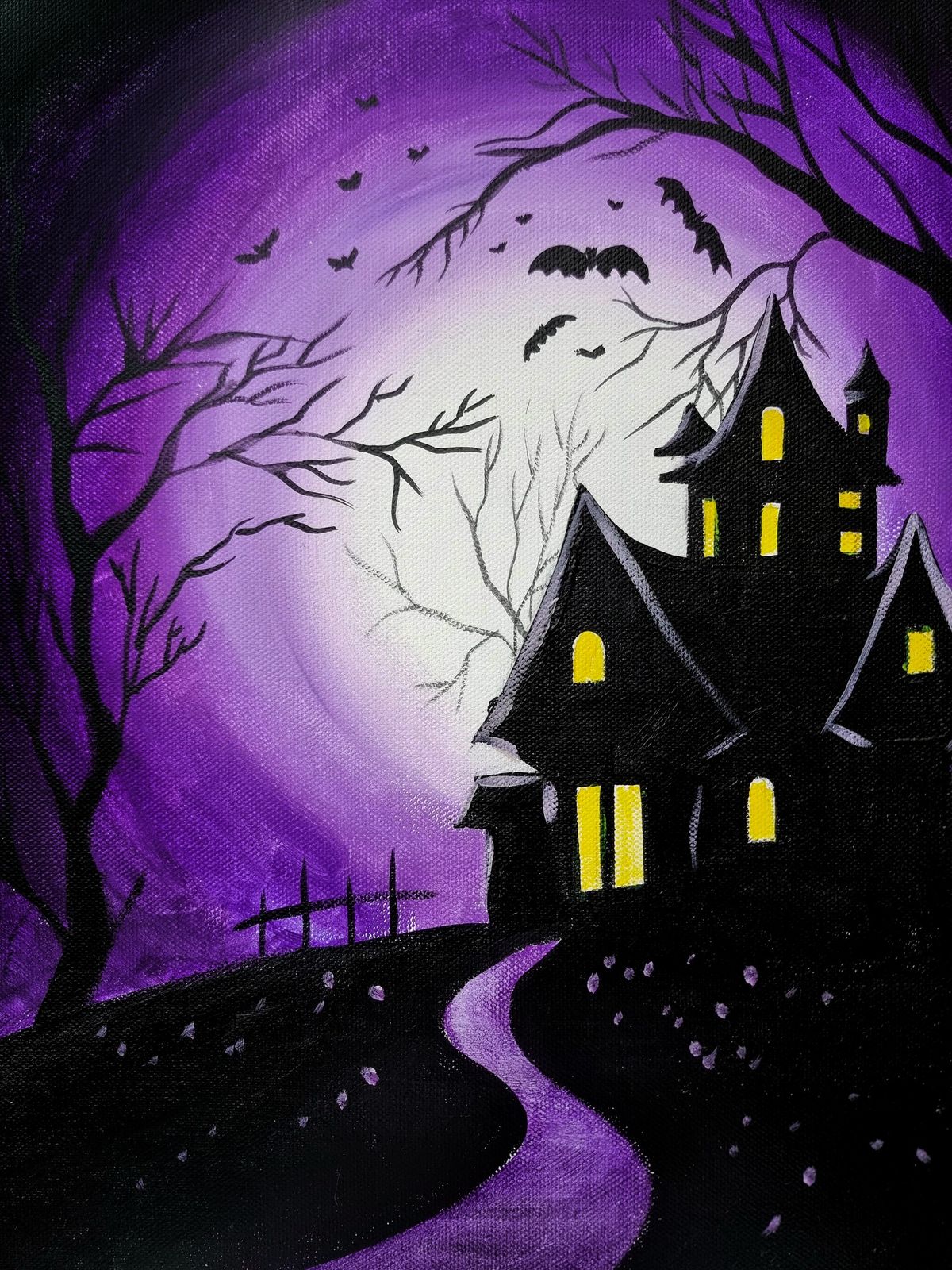 The Hungry Brush Painting Class - Halloween Special - The Haunted House