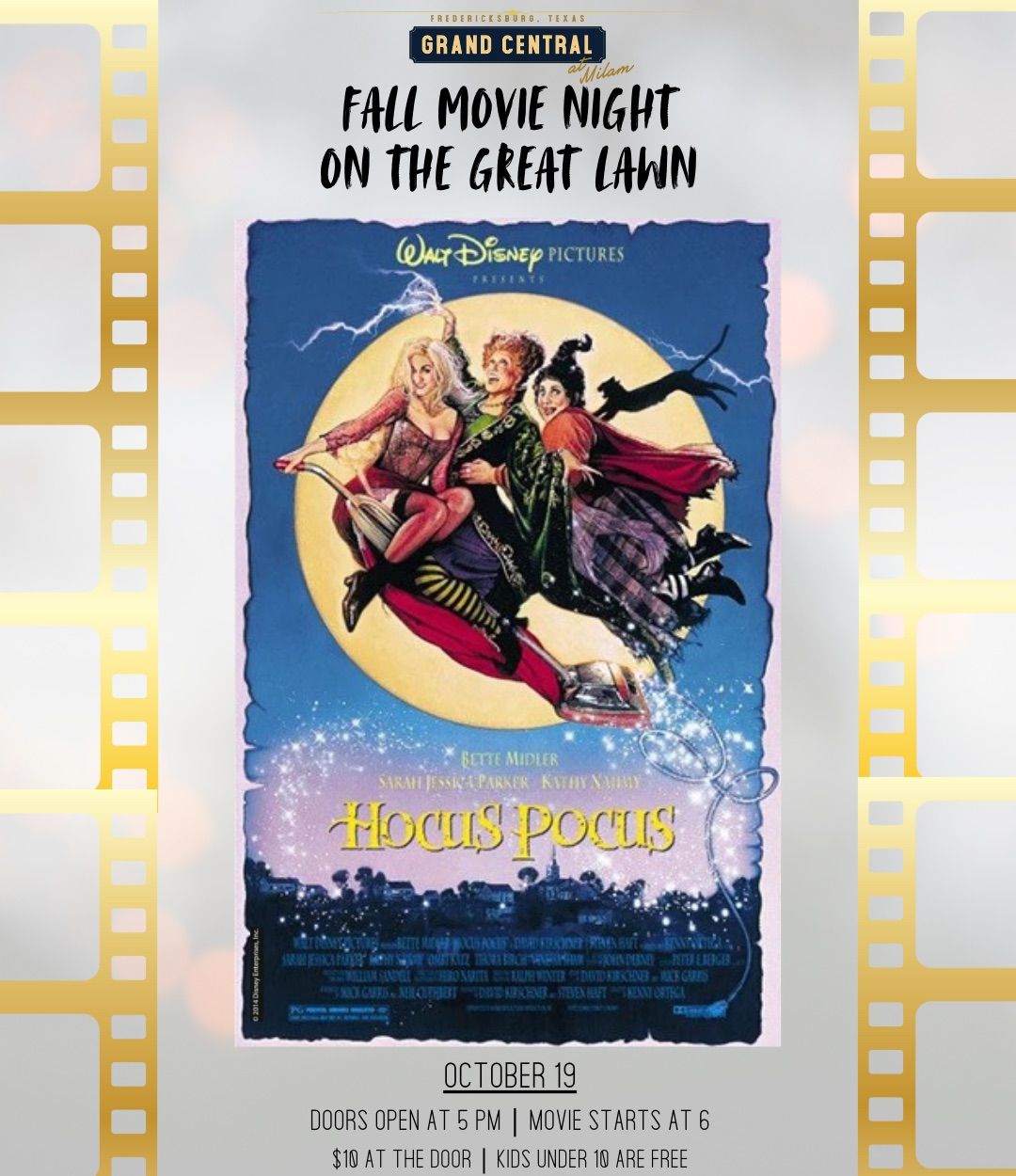 Fall Movie Night in the Lawn at Grand Central at Milam | FEATURING HOCUS POCUS