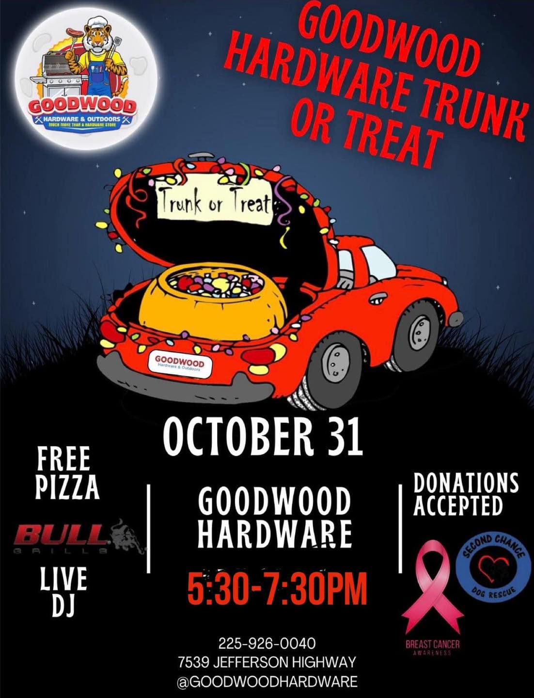 Second Chance Goodwood Hardware Trunk or Treat 2024 Goodwood