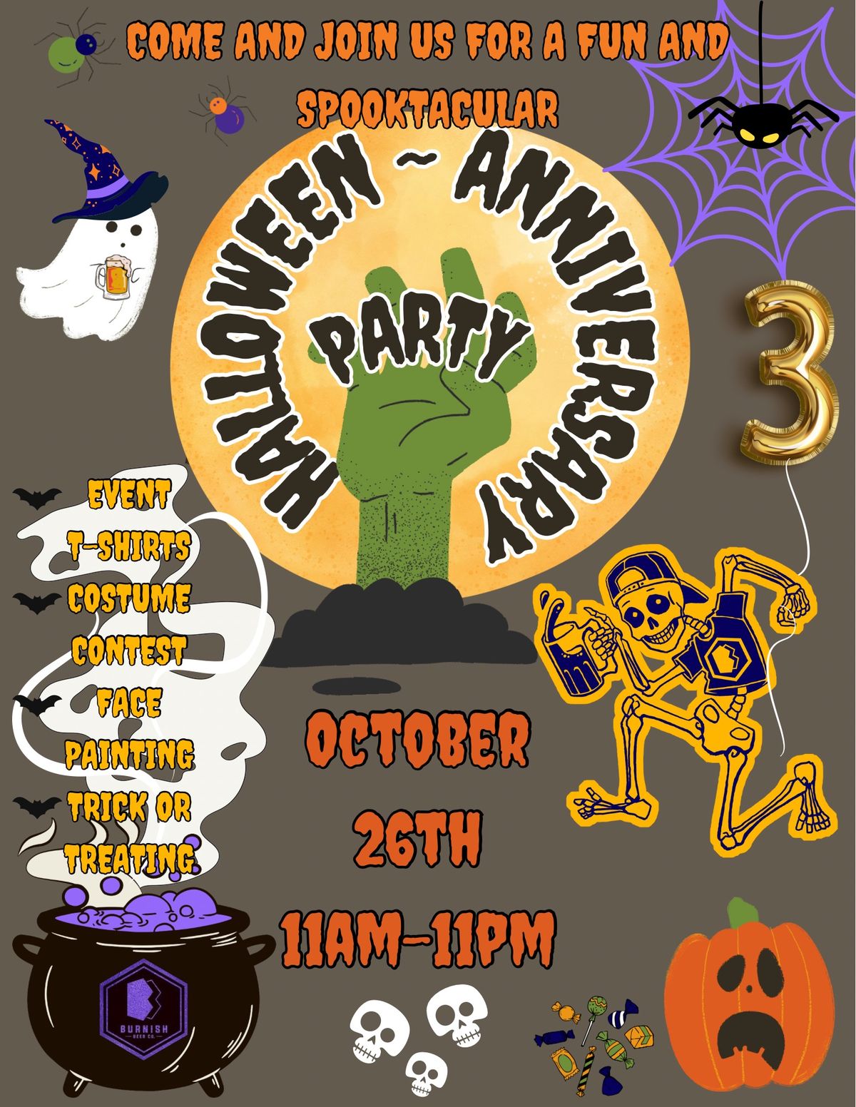 Burnish\u2019s 3 year Anniversary\/Halloween Party