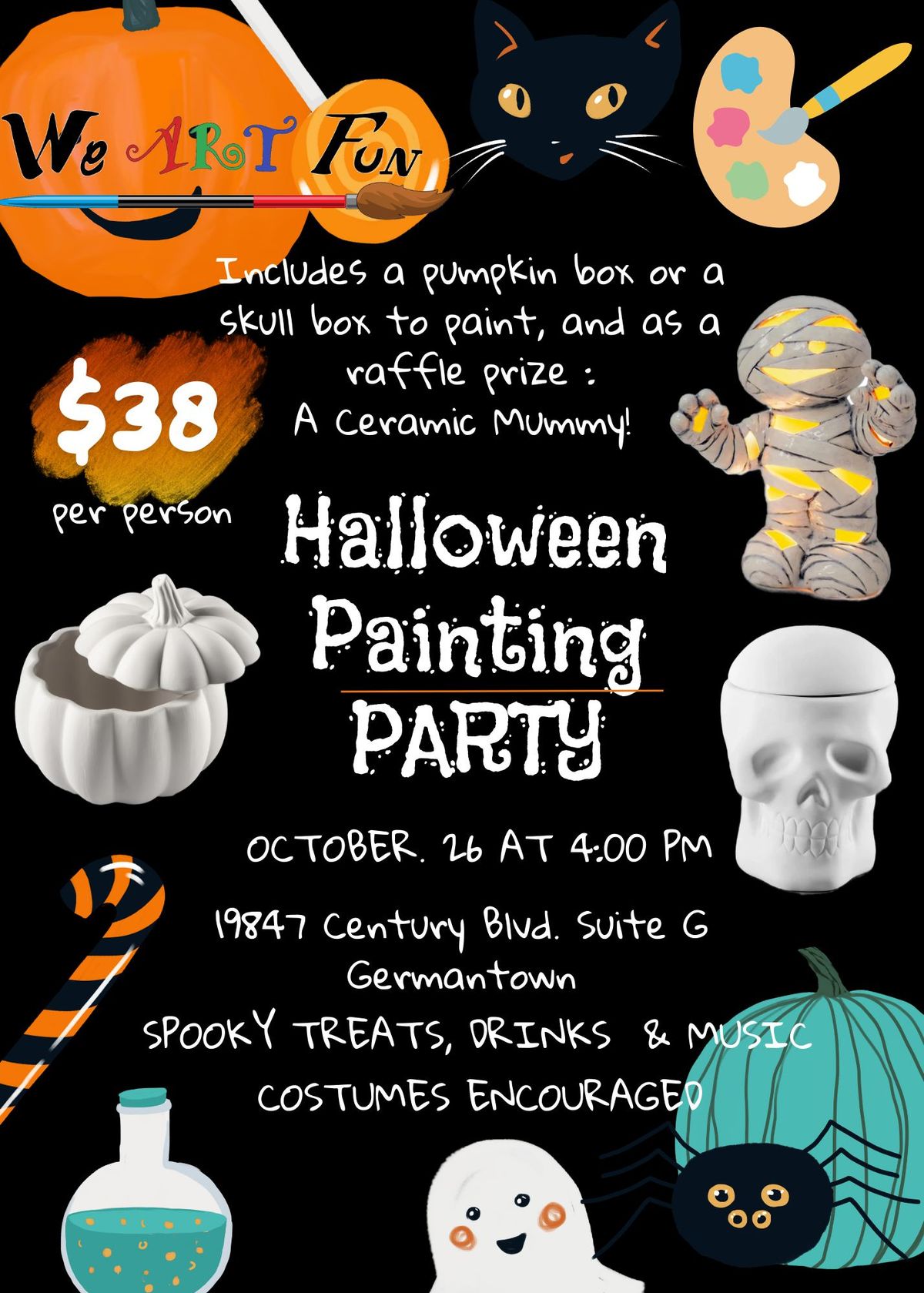 Halloween Painting Party at We ART Fun