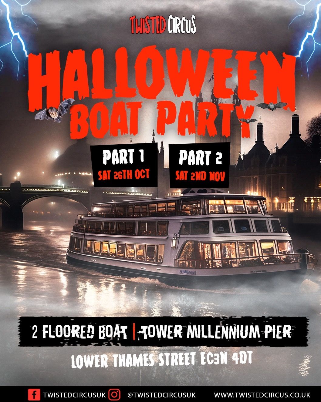 Twisted Circus Halloween Boat Party | 26th Oct & 2nd Nov