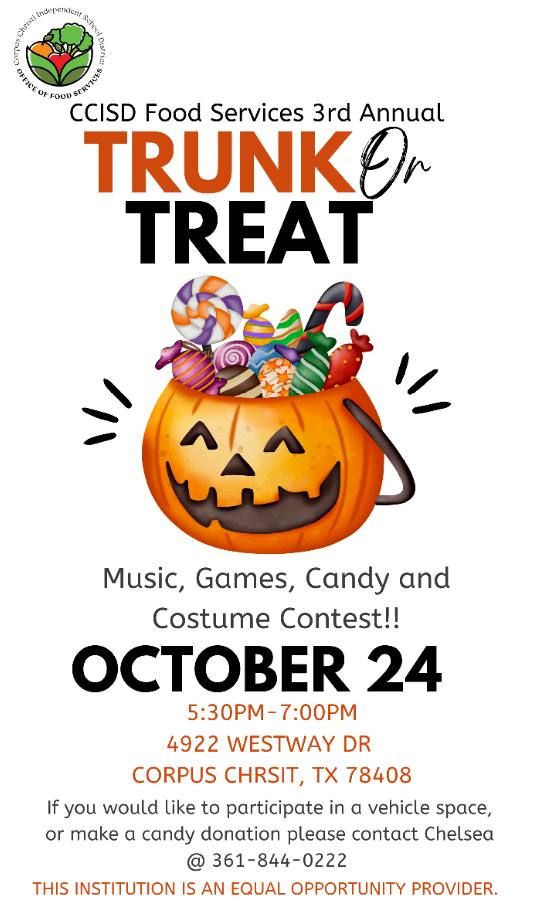 CCISD Food Services 3rd Annual Trunk-or-Treat