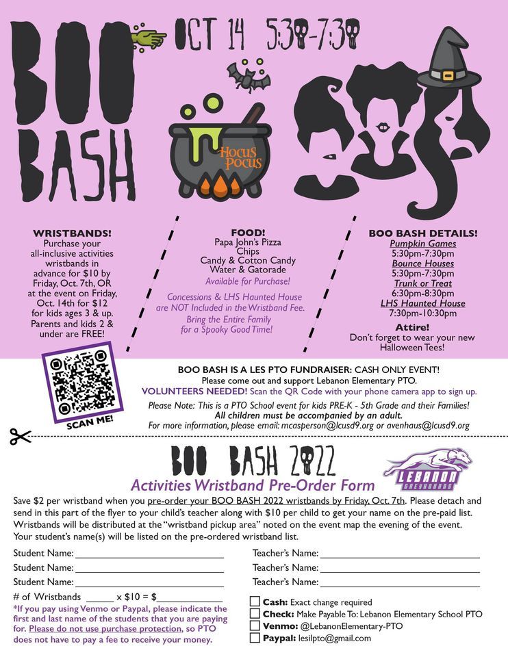 Boo Bash Lebanon Elementary School October 14 22