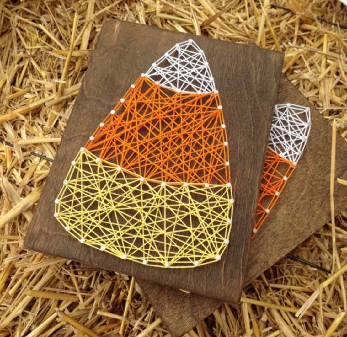 Art Methods for Kids - Candy Corn String Art