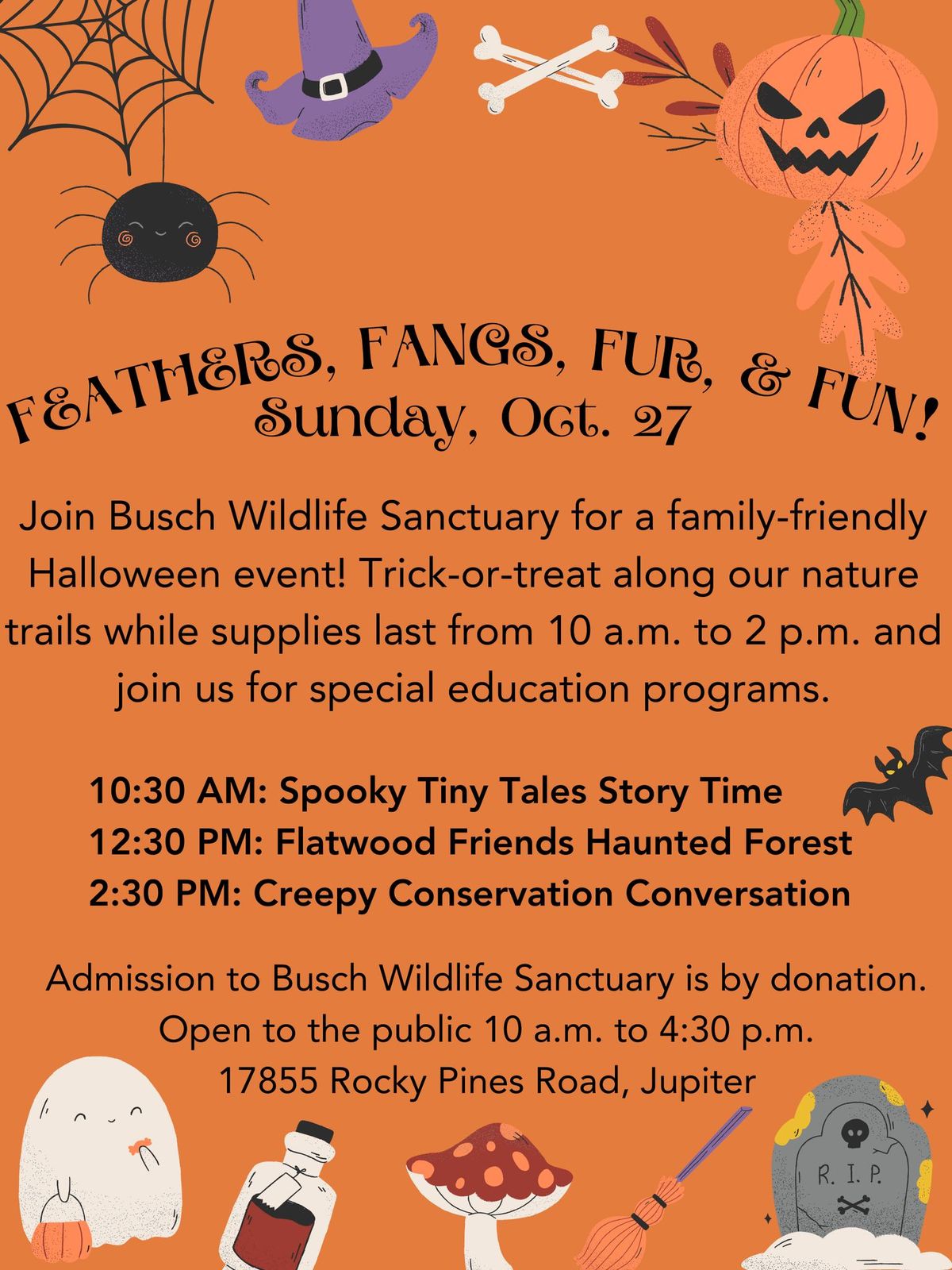 "Feathers, Fangs, Fur, & Fun!" Halloween at Busch Wildlife Sanctuary