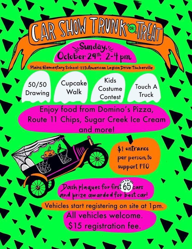 Timberville Car Show and Trunk or Treat Plains Elementary School PTO
