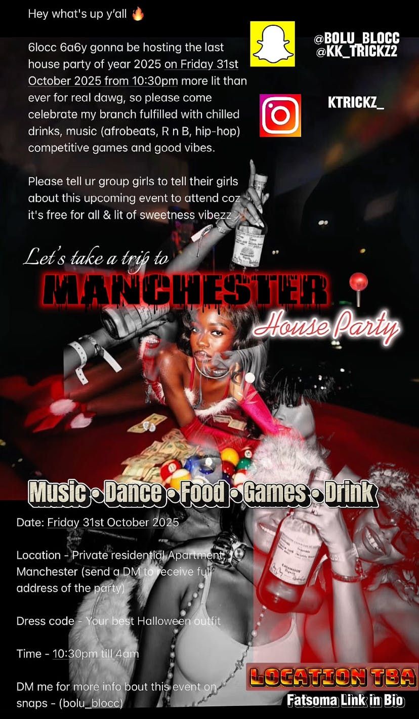 Halloween House Party; Let\u2019s take a trip to MANCHESTER! \ud83c\udf83 