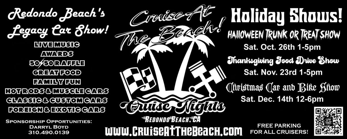 "Trunk Or Treat!" Halloween Car Show by "Cruise At The Beach!" Music, Raffle, Awards, Family Fun!