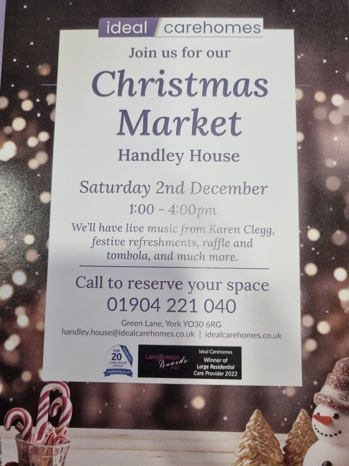 Christmas Market At Handley House Handley House Care Home, York, EN