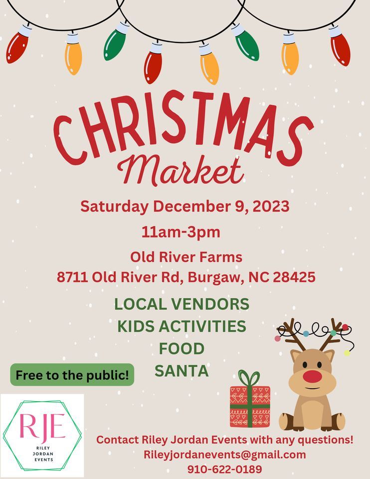 Christmas Market Old River Farms Weddings, Burgaw, NC December 9, 2023