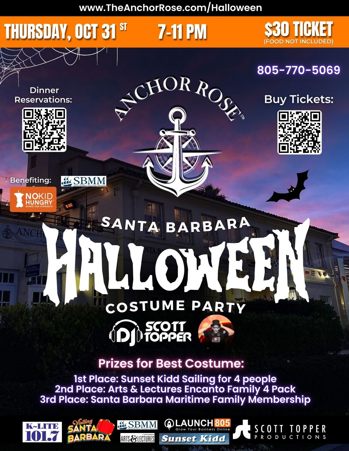 Santa Barbara HALLOWEEN Costume Party with Scott Topper and Anchor Rose