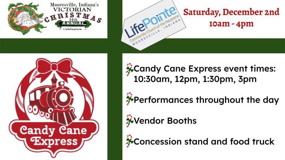 Victorian Christmas Candy Cane Express 300 PM Life Pointe