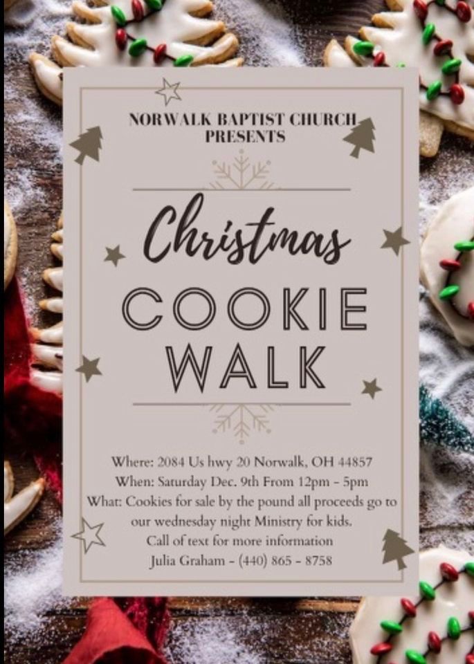Christmas Cookie Walk Norwalk Baptist Church December 9, 2023