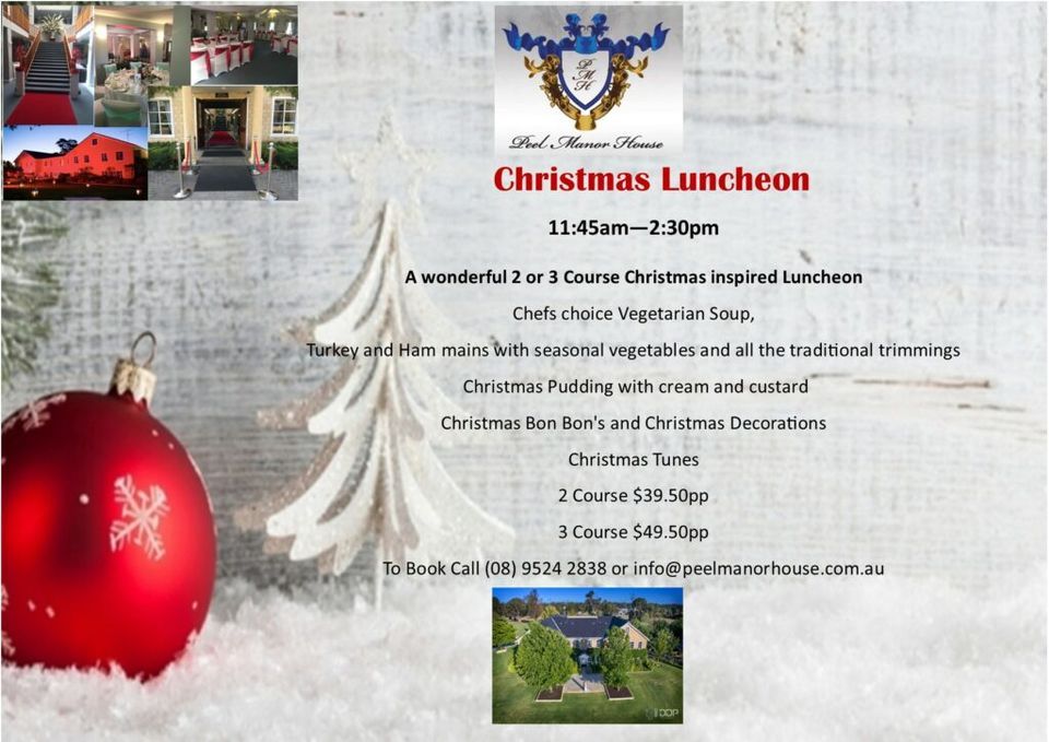 Christmas Inspired Luncheon at Peel Manor House Peel Manor House