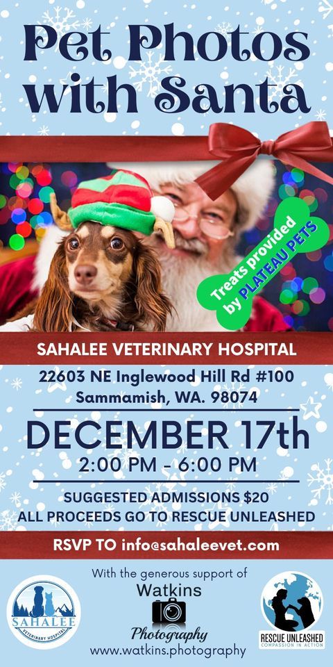 Pet Photos with Santa! | 22603 NE Inglewood Hill Rd #100, Sammamish, WA  98074-7105, United States | December 17, 2022