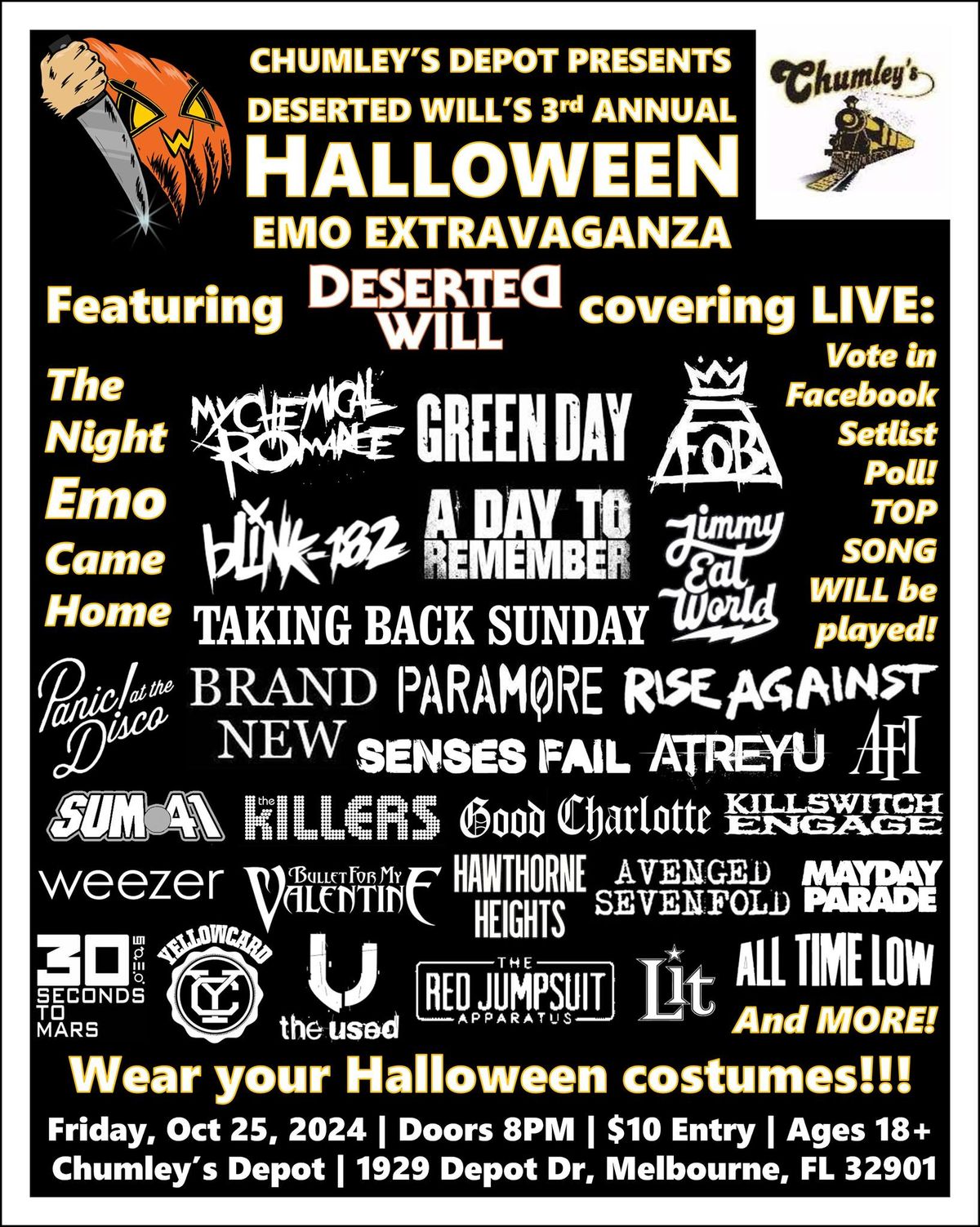 Halloween Emo Extravaganza at Chumley\u2019s Depot