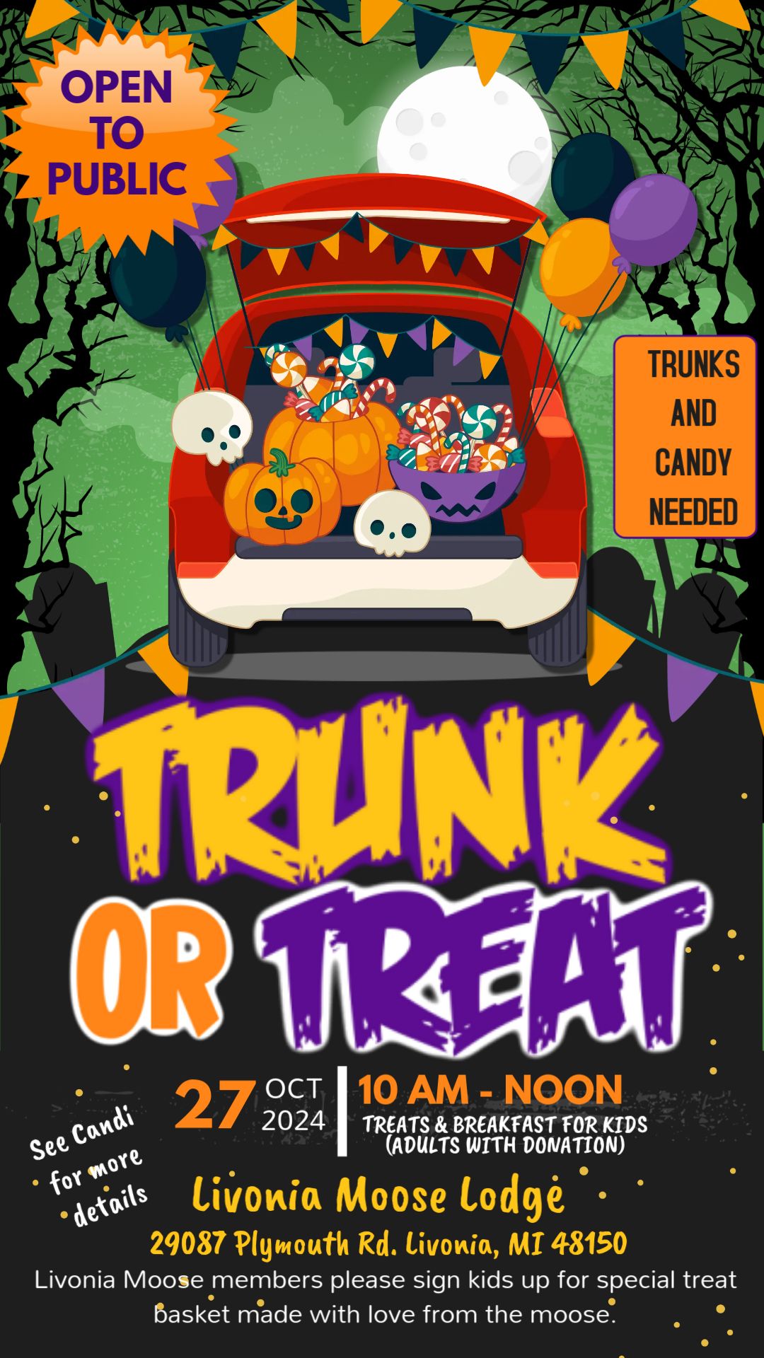 LIVONIA MOOSE TRUNK or TREAT 2024