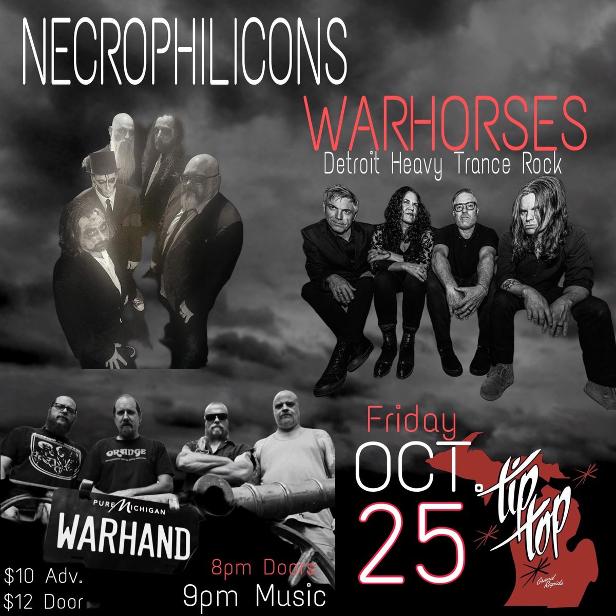 Warhorses (Detroit) + Necrophilicons +Warhand - A Halloween Rock n Roll Show!