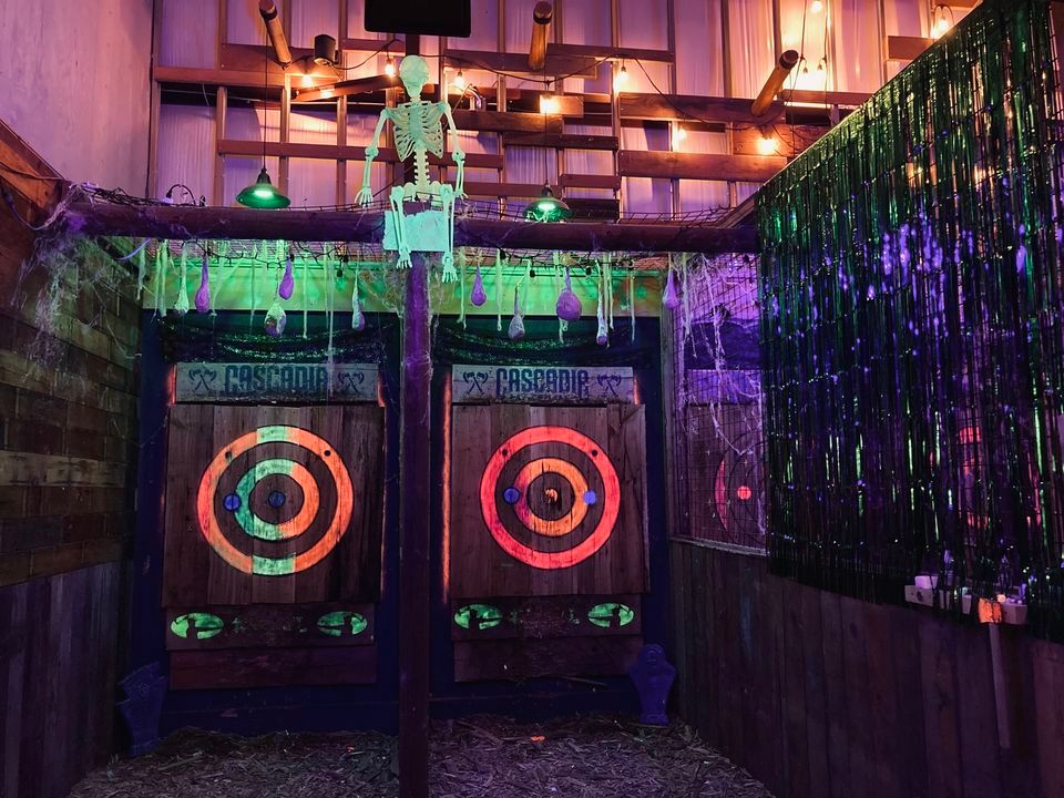 Haunted Hatchet Halloween Hang and Throw at Cascadia Axe Co! Cascadia