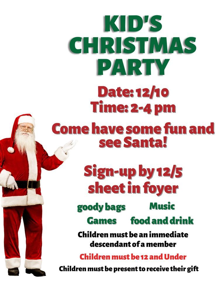 Kids Christmas Party AMVETS Post 2256 Membership Only 818 Tarlton