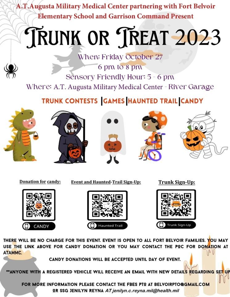 Trunk or Treat Fort Belvoir Community Hospital October 27, 2023