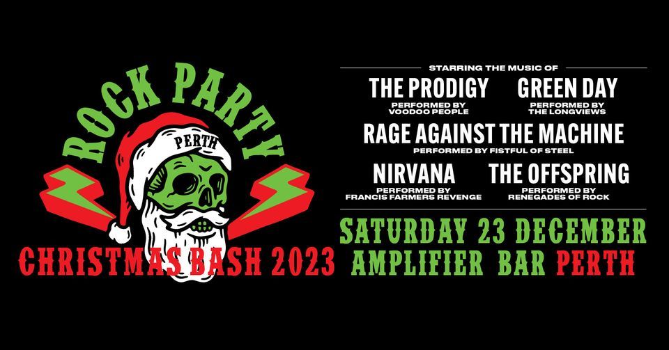 THIS SATURDAY! > ROCK PARTY PERTH > CHRISTMAS BASH 2023 Amplifier Bar