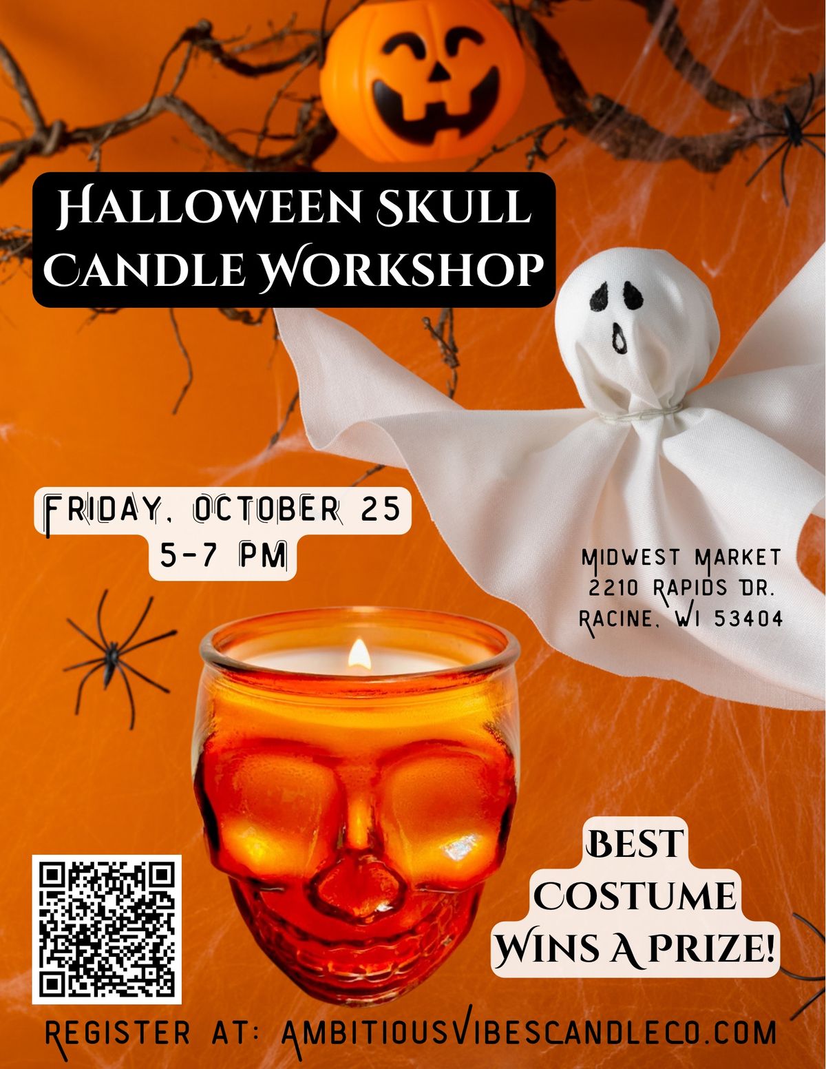 Halloween Skull Candle 2210 Rapids Dr, Racine, WI October