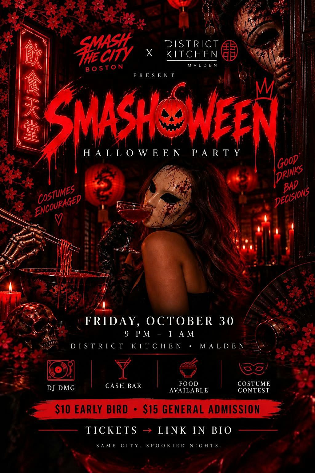 SMASHOWEEN at District Kitchen: 21+ Halloween Party in Malden | Hunt ...