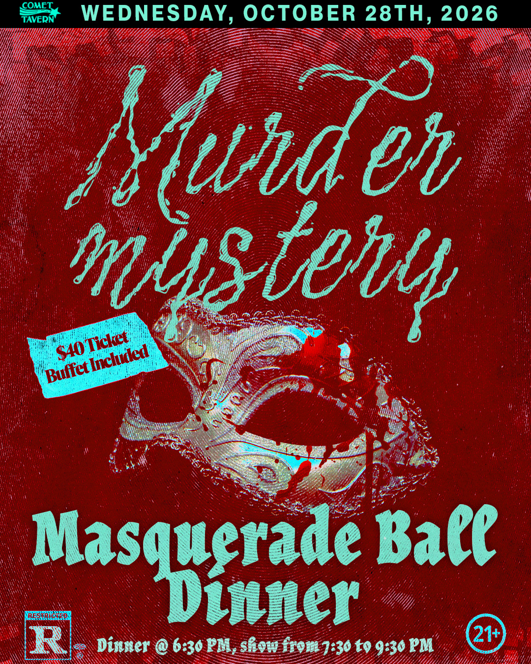 Comet Taverns 2026 Murder Mystery Dinner at Comet Tavern, Seattle on ...