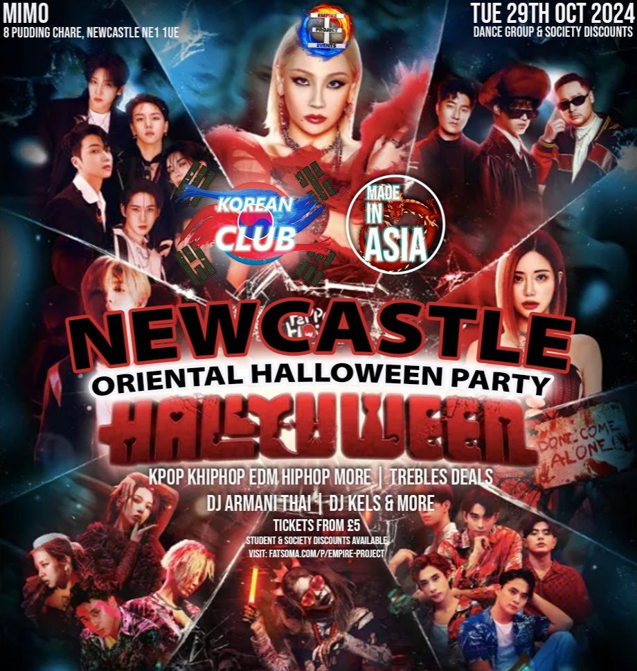  NEWCASTLE Halloween KPop Party with DJ ARMANI THAI: Hallyuween Rave with NCL &amp; NSU KSoc | Korean Club x Made In Asia | \u00a35 Tickets for Soc Members | KPop HipHop EDM | 29\/10\/24