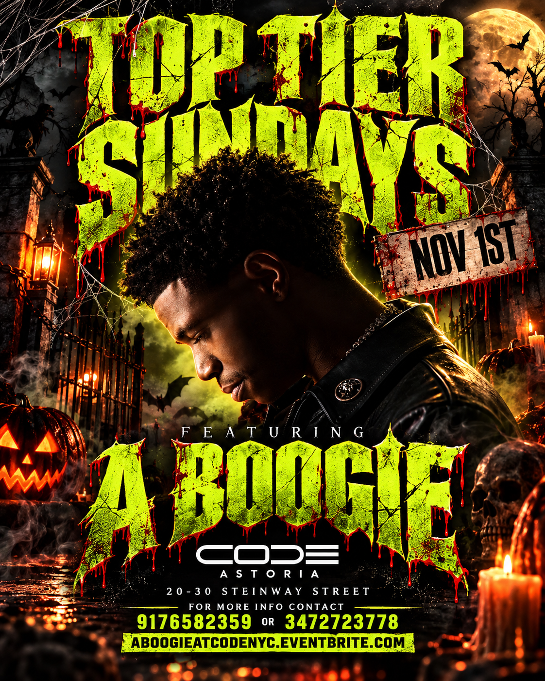 A Boogie Ft Top Tier Sunday Halloween Party @ CODE Astoria in Astoria ...
