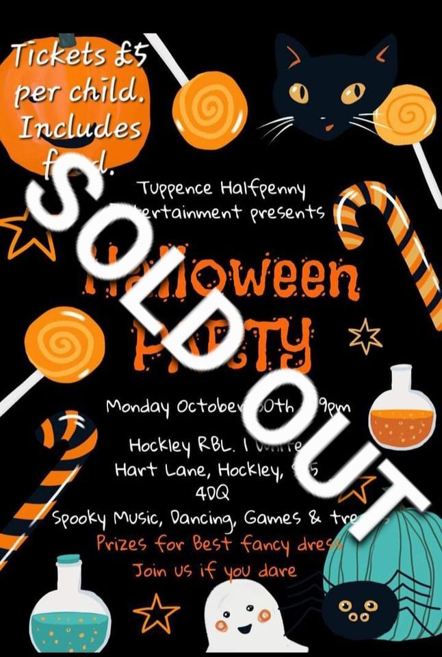 KIDS HALLOWEEN PARTY (family night) Hockley & District Royal British