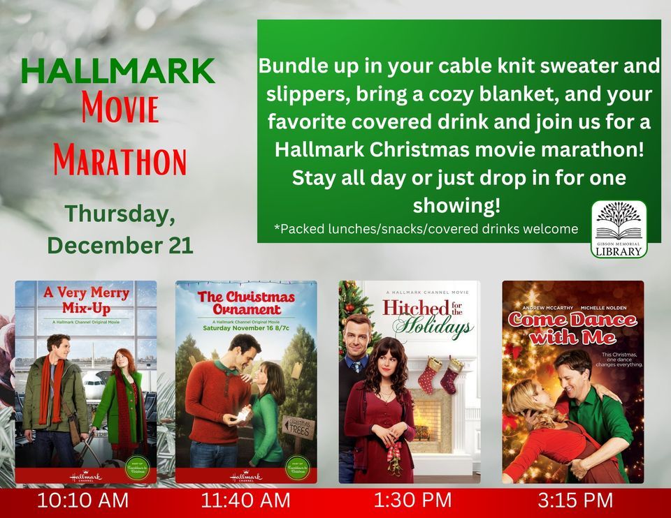 Hallmark Christmas Movie Marathon 200 W Howard St Creston, IA, United