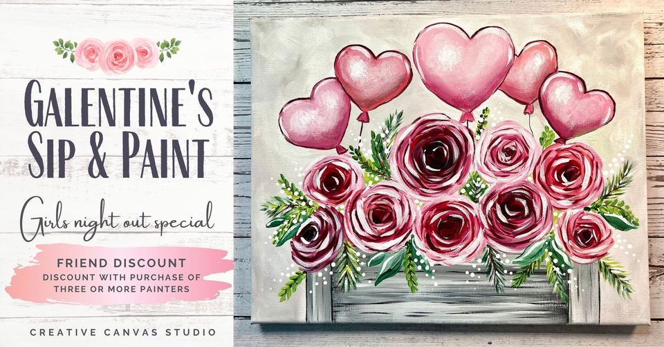 Galentines Night - Sip & Paint, Creative Canvas Studio, Stroudsburg, PA