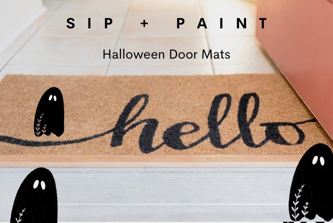 Sip + Paint Halloween Door Mats at The Mom Lounge