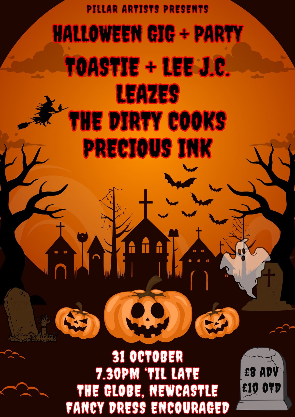 Halloween Gig: Toastie + Lee J.C \/ Leazes \/ The Dirty Cooks \/ Precious Ink