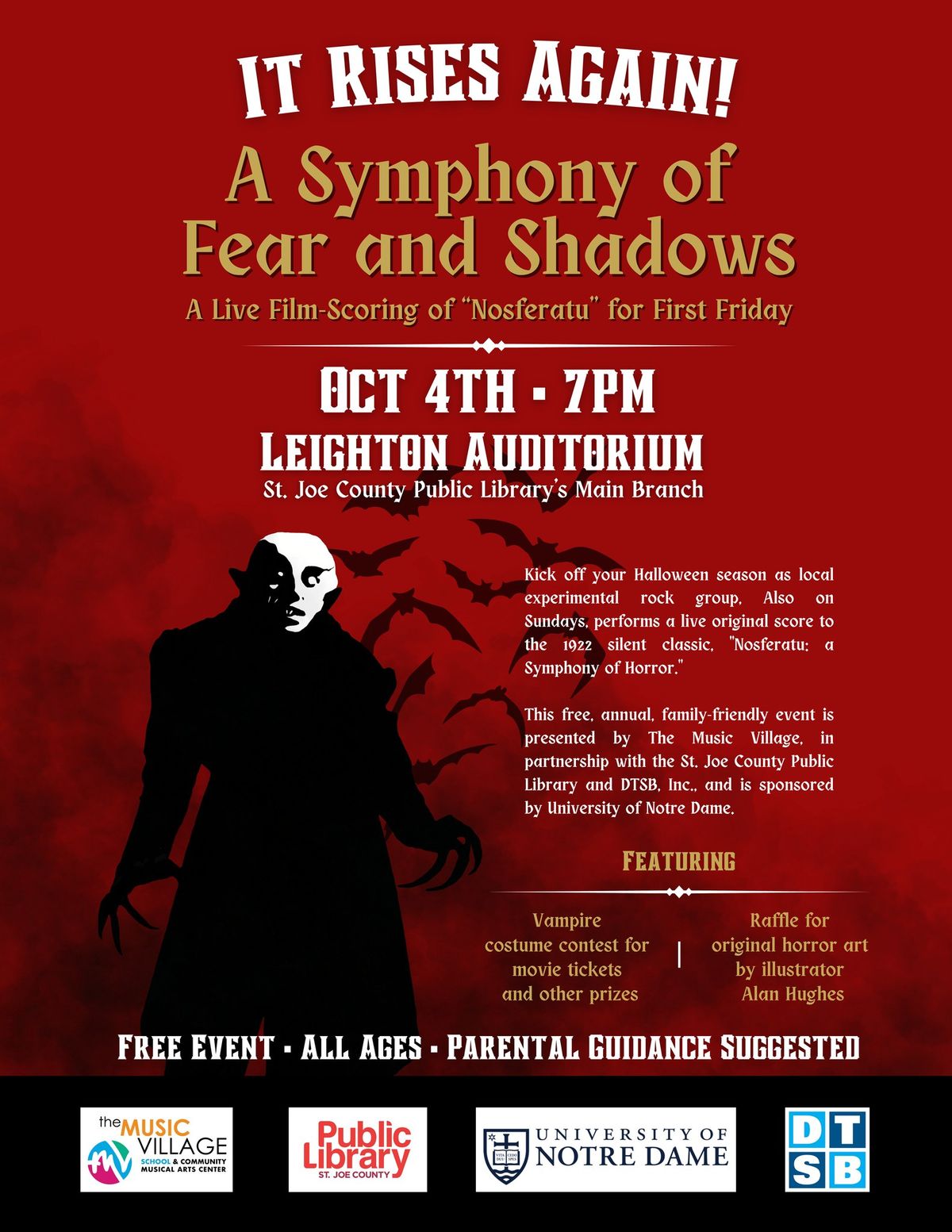 A Symphony of Fear and Shadows: a Live Film-Scoring of "Nosferatu" for First Friday