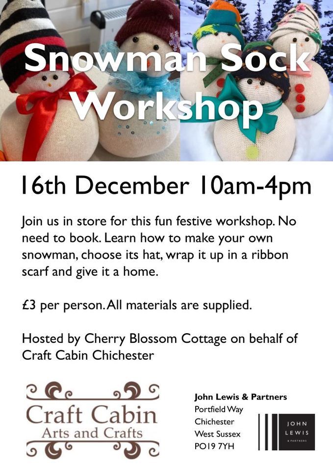 Sock Snowman at John Lewis Chichester John Lewis