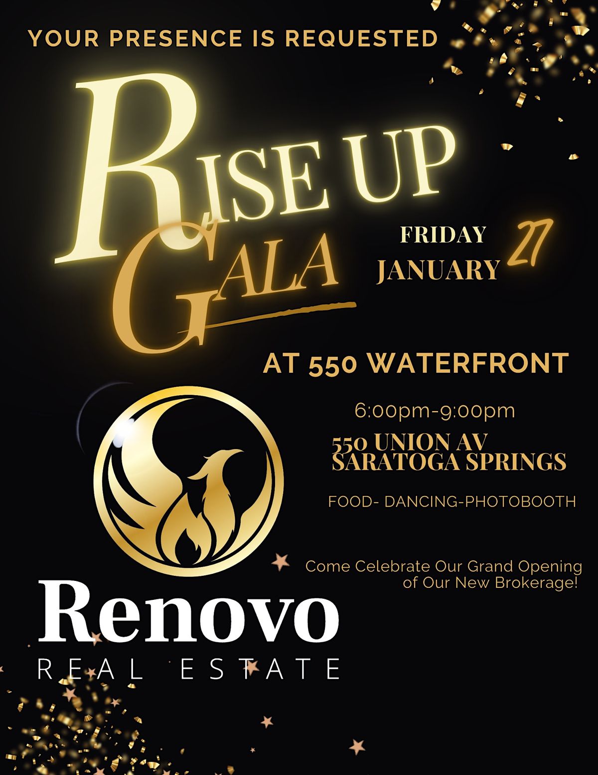 RISE UP GALA RENOVO REAL ESTATE GRAND OPENING PARTY 550 Waterfront