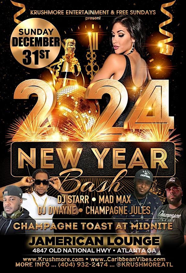 NEW YEARS 2024 BASH JAMERICAN BAR AND GRILL, College Park, GA