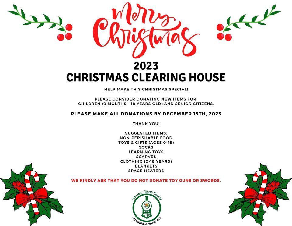 Christmas Clearing House Sign Up! SylvesterWorth County Chamber of