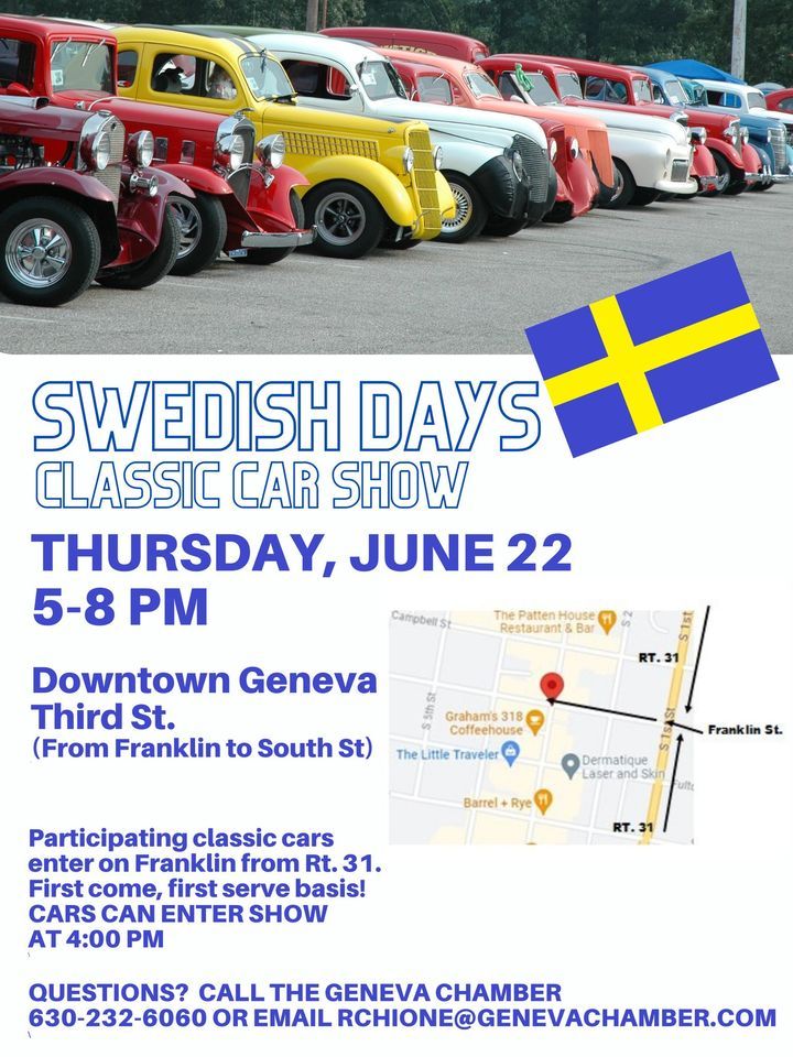 Swedish Days Classic Car Show Franklin St. to South St., Geneva, IL