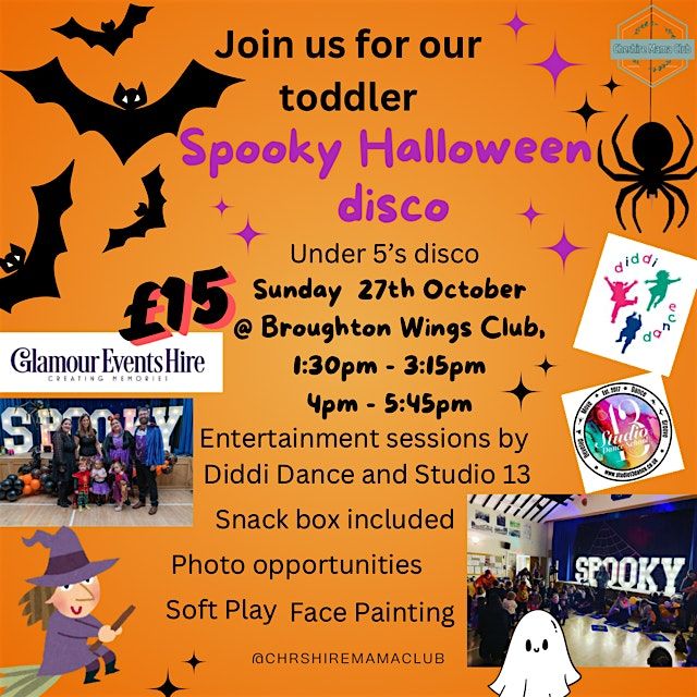 Cheshire Mama Club Toddler Halloween Spooky Disco Under 5's 1.30-3.15pm