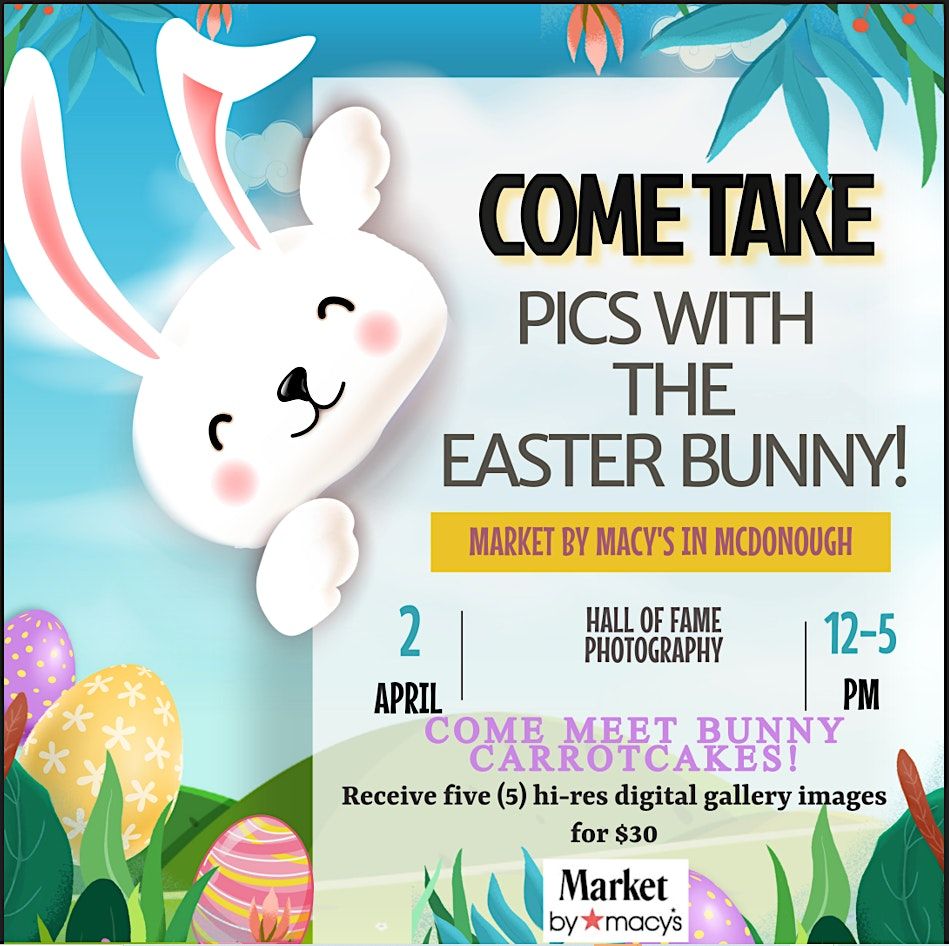 Easter Pictures with Bunny Carrot Cakes! SouthPoint Market by Macy