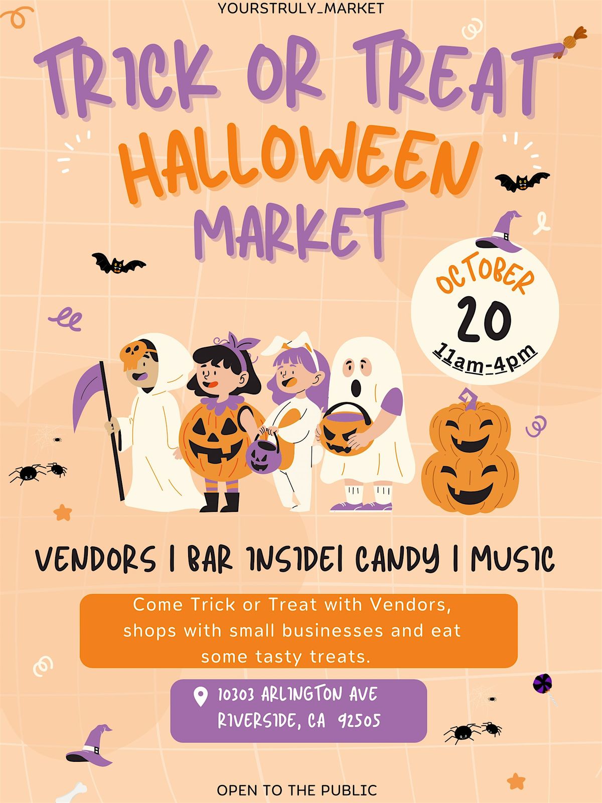 Trick Or Treat Halloween Market10\/20 at   VFW Come shop with local vendors