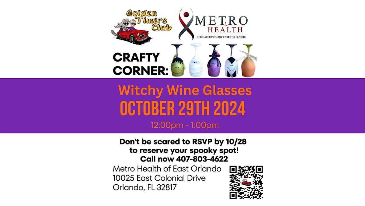 Free Crafty Corner: Witchy Wine Glasses at Metro Health of East Orlando