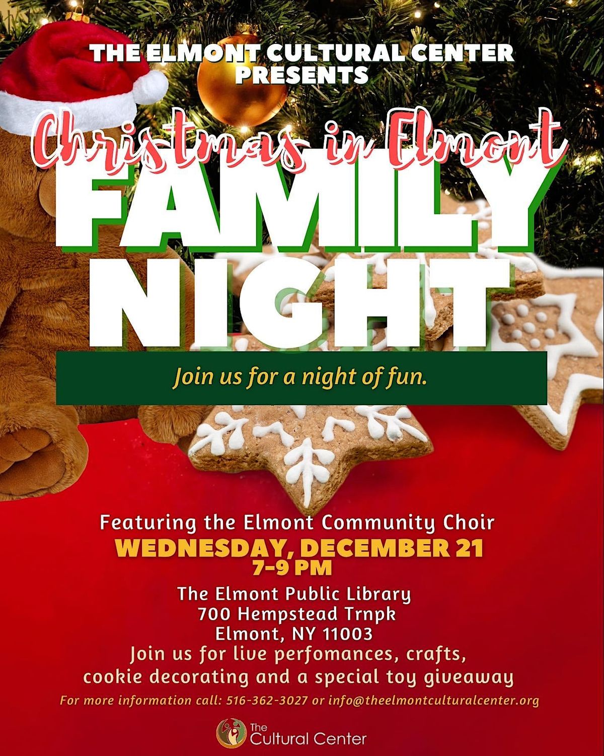 Christmas in Elmont Family Night Elmont Public Library December 21