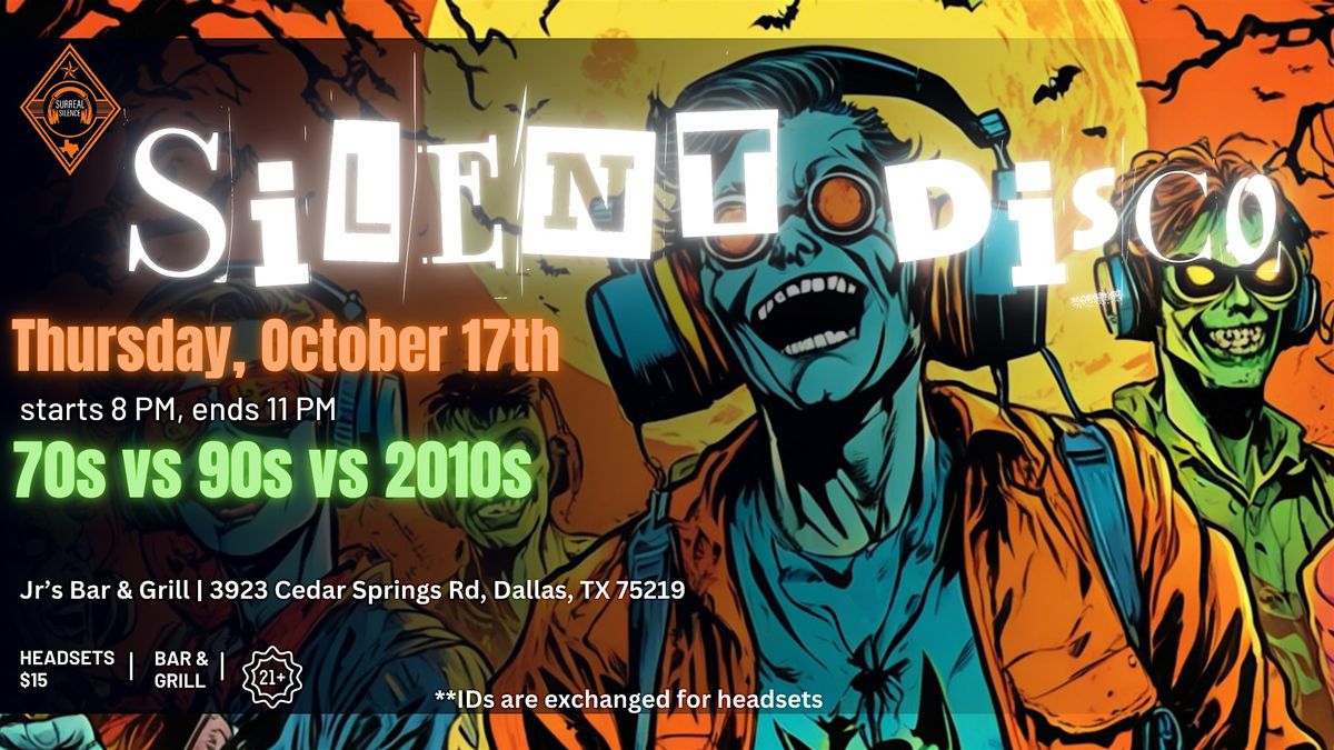 Silent Disco! 70s vs 90s vs 2010s with Halloween Hits